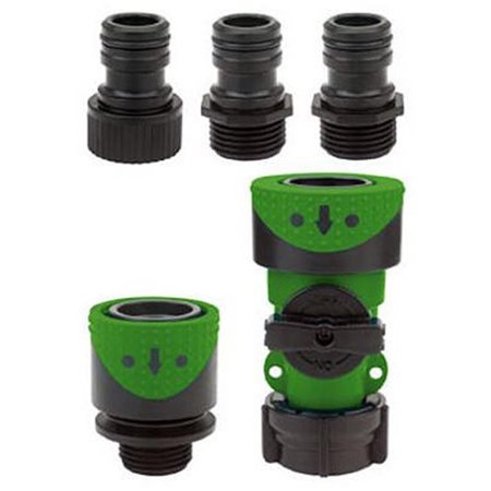 GARDENGEAR Green Thumb Poly Full-Flow; Quick-Connector; Hose End-Faucet Set GA797890